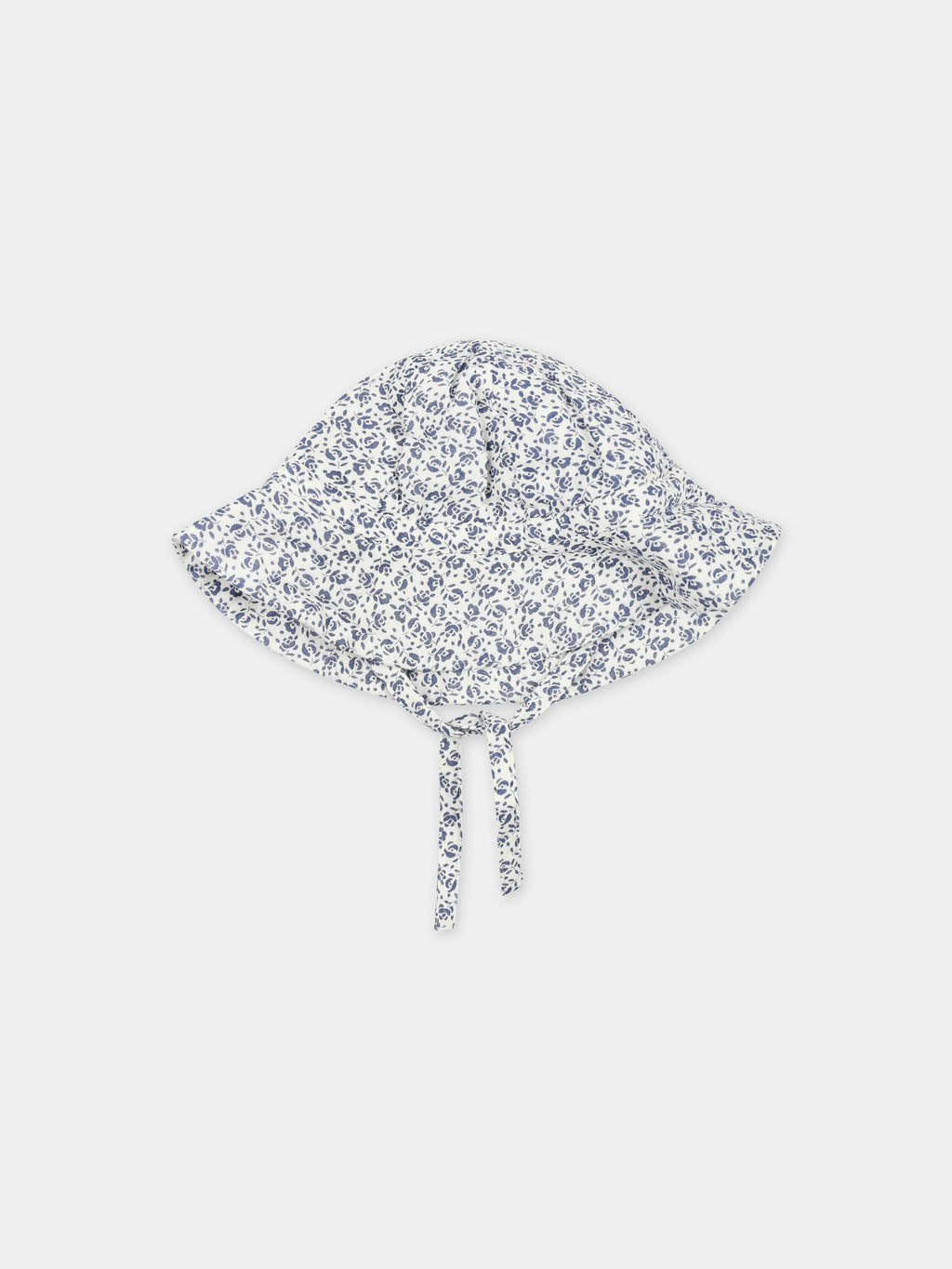 White cloche for baby girl with flowers